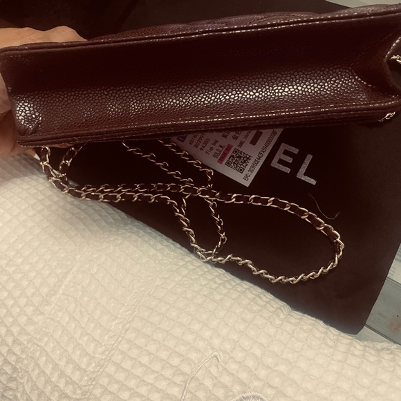 🔥🔥 Chanel Merlot wine Quilted Crossbody Bag Wallet on chain Vegan leather - Picture 6 of 7